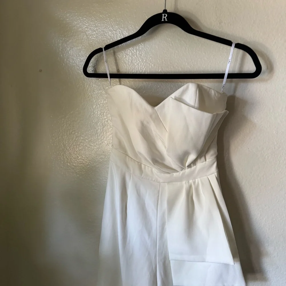 Lulus | Won a Heart White Strapless Wide Leg Jumpsuit - Picture 3 of 7